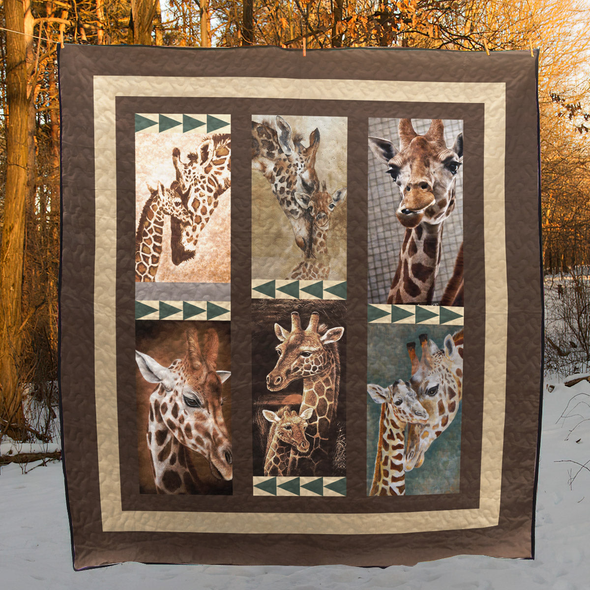 Giraffe Gorgeous Multicolor Giraffes CLA18120503Q Quilt Blanket