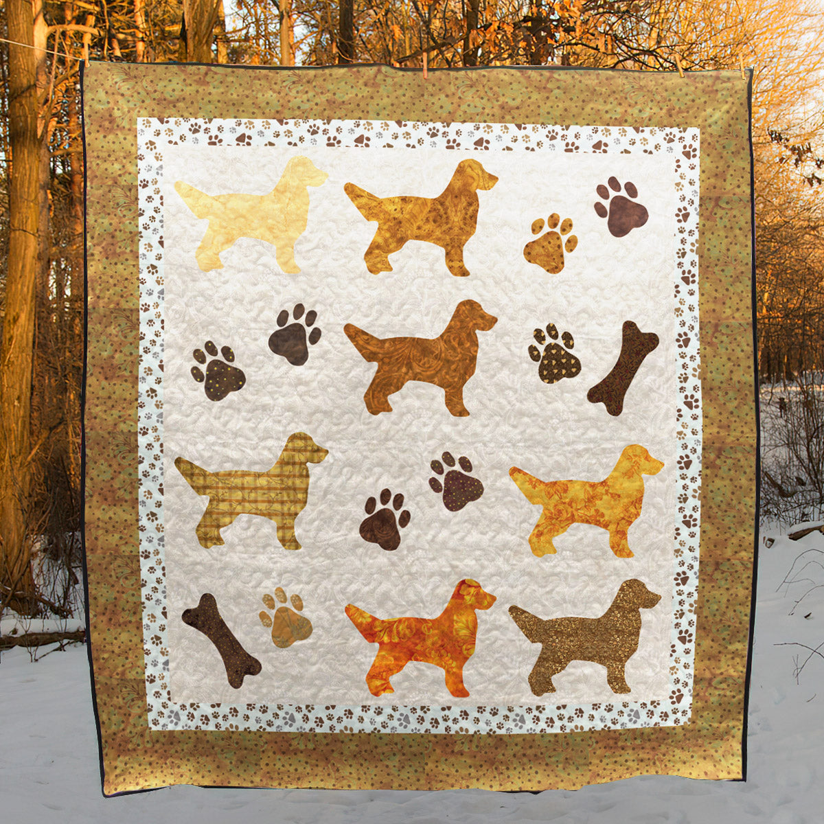 Golden Retriever CLM0211253 Quilt Blanket