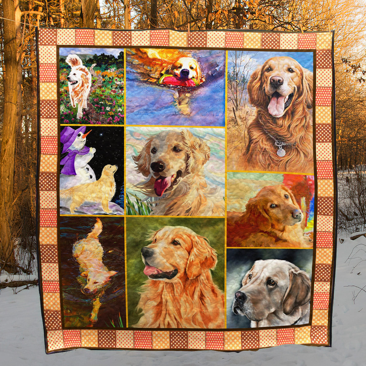 Golden Retriever Dog TD10110975 Quilt Blanket