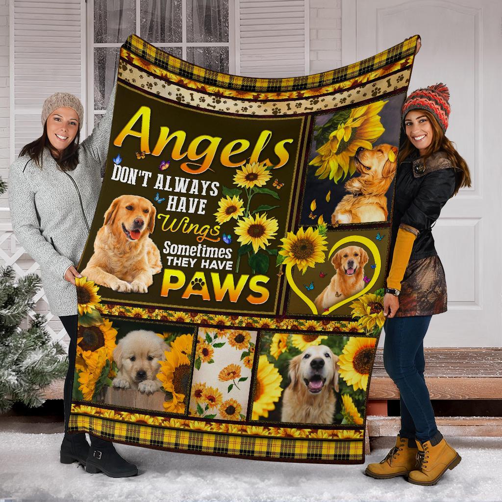 Golden Retriever Angels CLM3010262S Sherpa Fleece Blanket