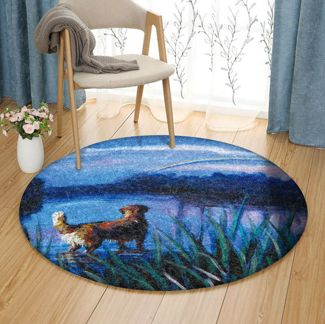Golden Retriever DD1909064C Round Area Rug