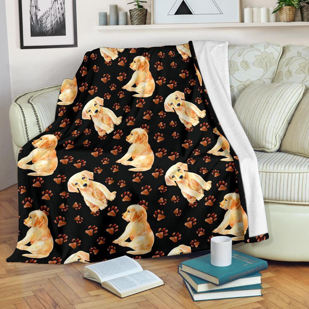 Golden Retriever Paw CL12100524MDF Sherpa Fleece Blanket