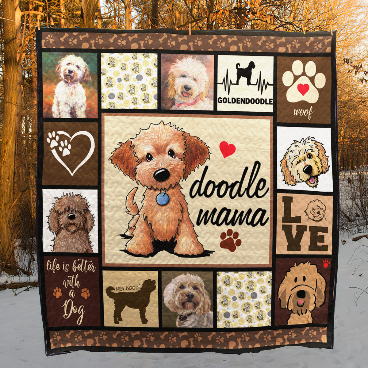 Goldendoodle Dog CL30100029MDQ Quilt Blanket