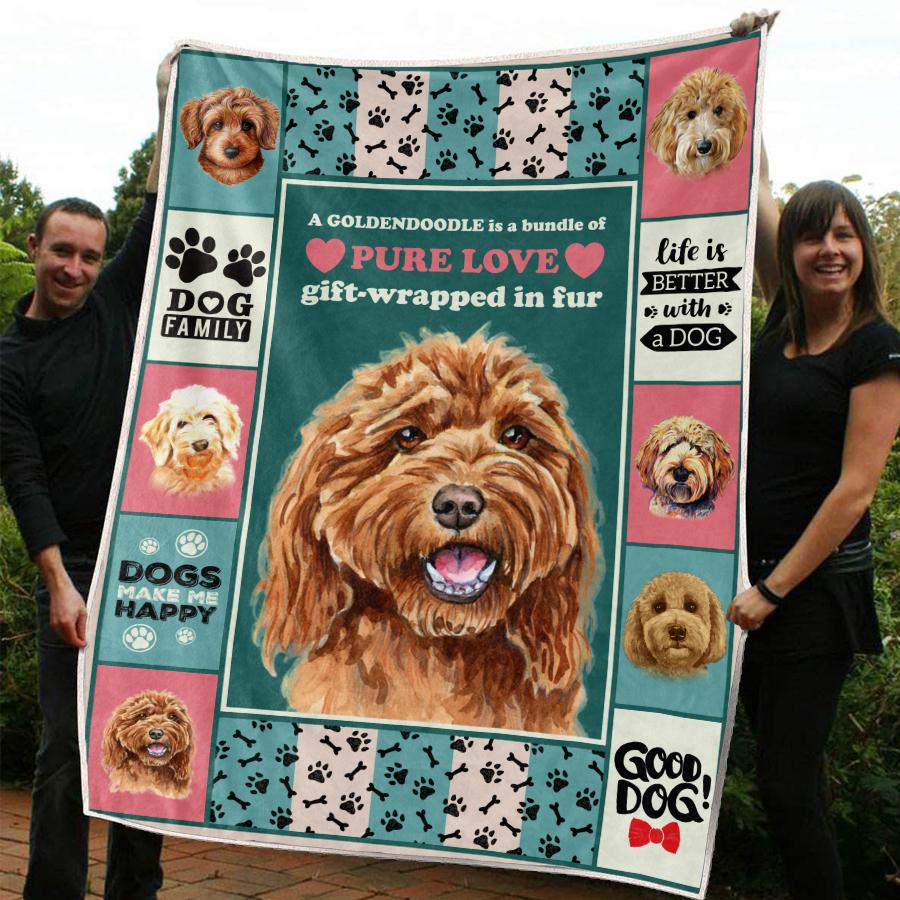 Goldendoodle CLM2410193S Sherpa Fleece Blanket