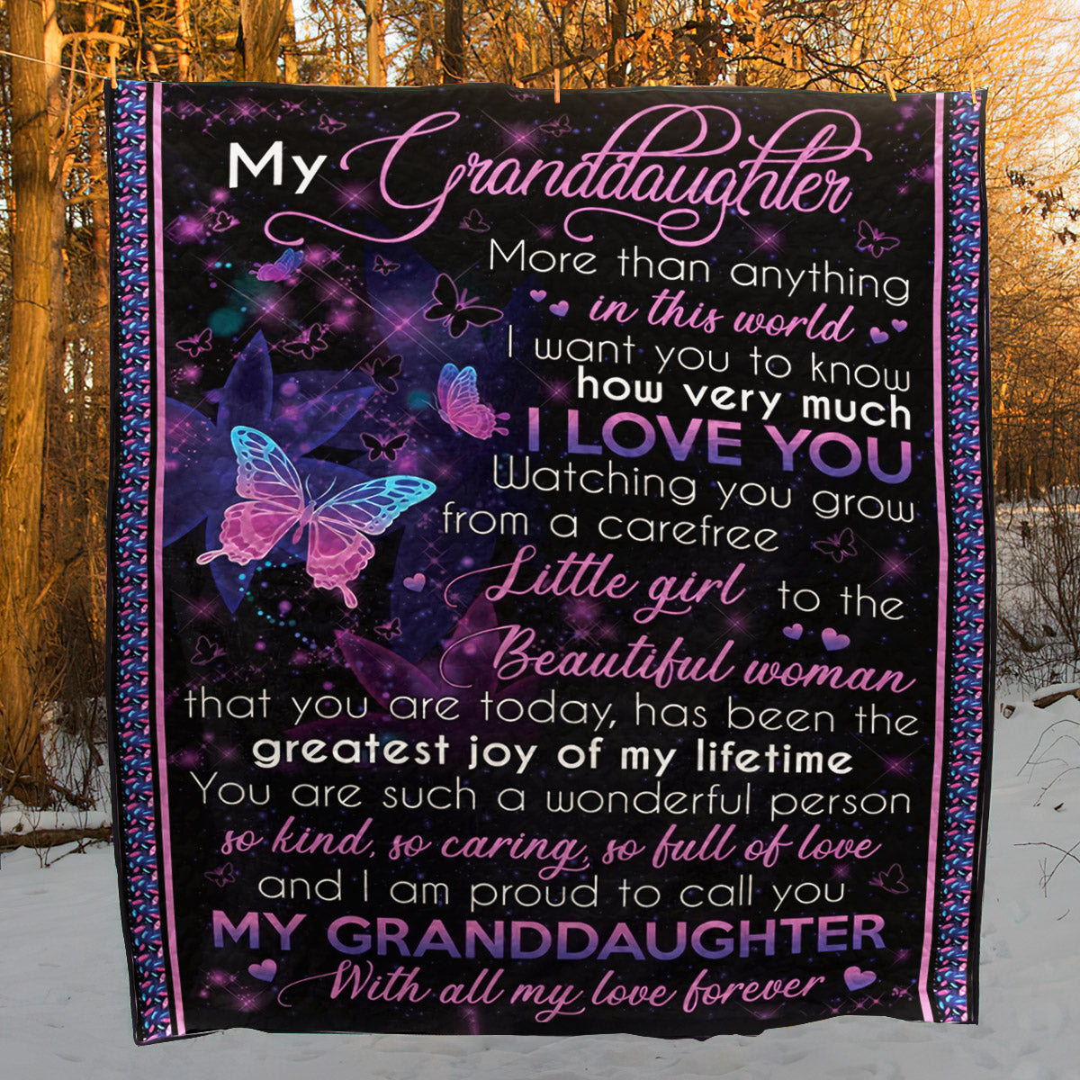 Granddaughter With All My Love CLA0211228Q Quilt Blanket