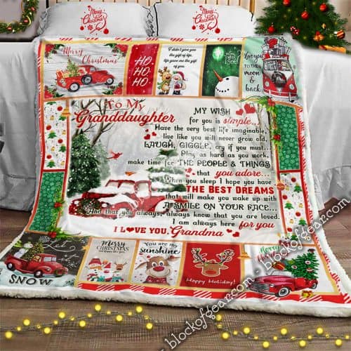 Granddaughter My Wish For You From Grandma Christmas CL15110118MDF Sherpa Fleece Blanket
