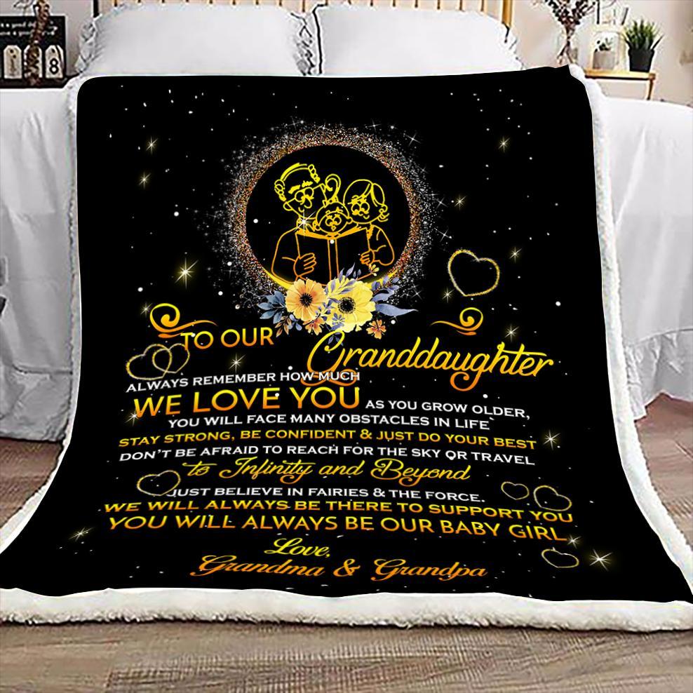 Grandpa And Grandma To Granddaughter CLA1010302F Sherpa Fleece Blanket