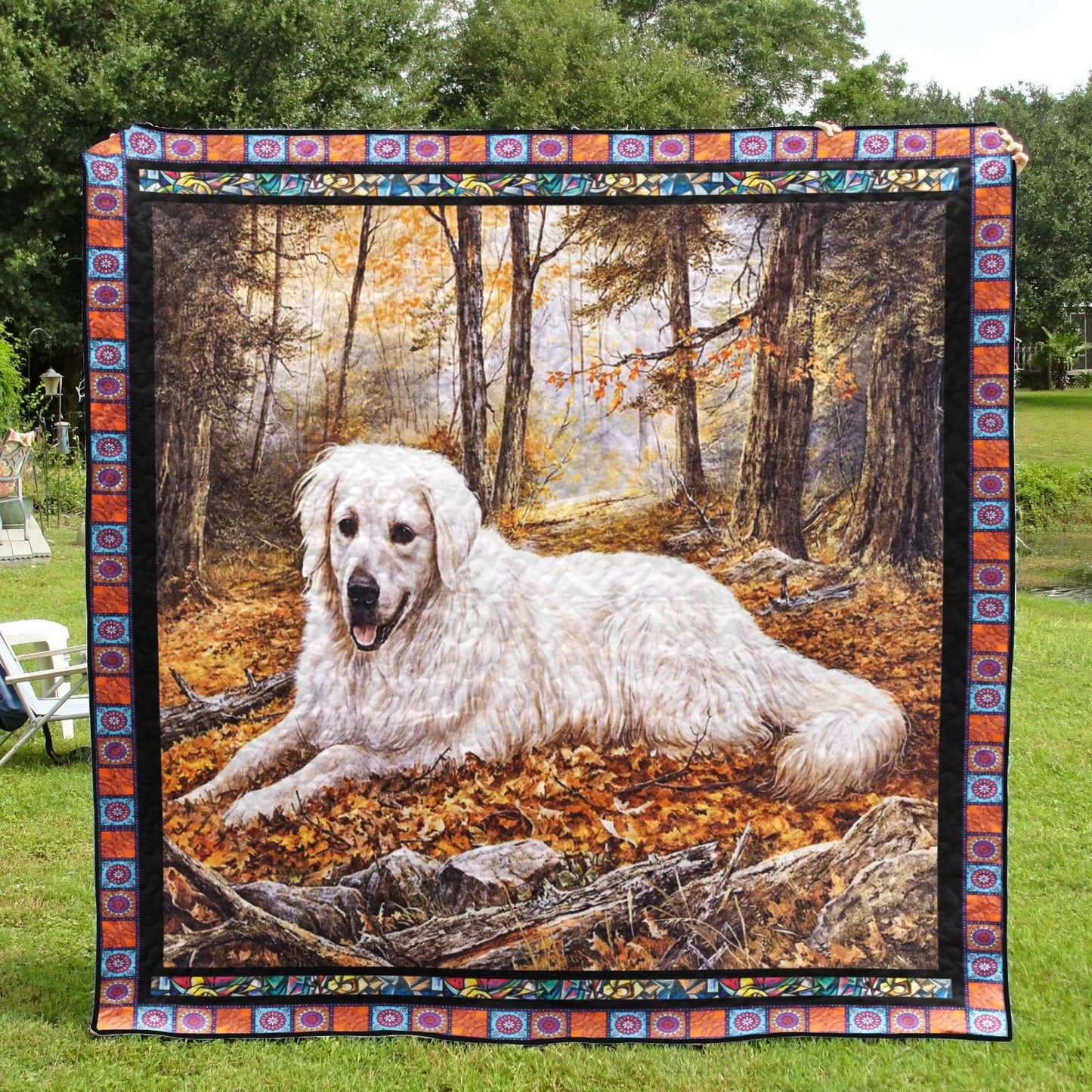Great Pyrenees Forest CL10100143MDQ Quilt Blanket