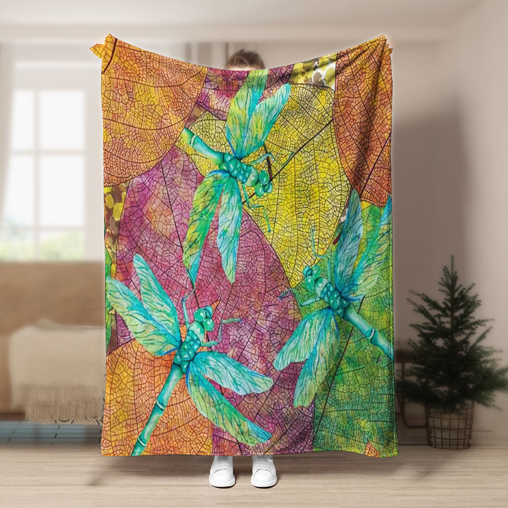 Green Dragonflies CLA21100329F Sherpa Fleece Blanket