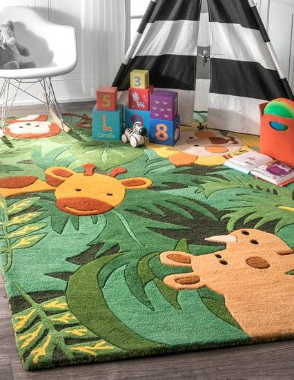 Green Safari Friends CLT0810069A Rug