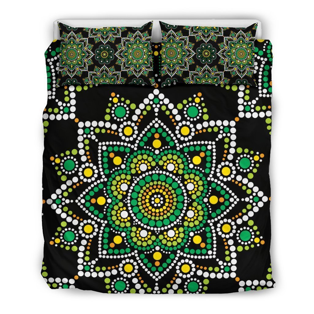 Green White Dot Mandala CL16100364MDB Bedding Sets