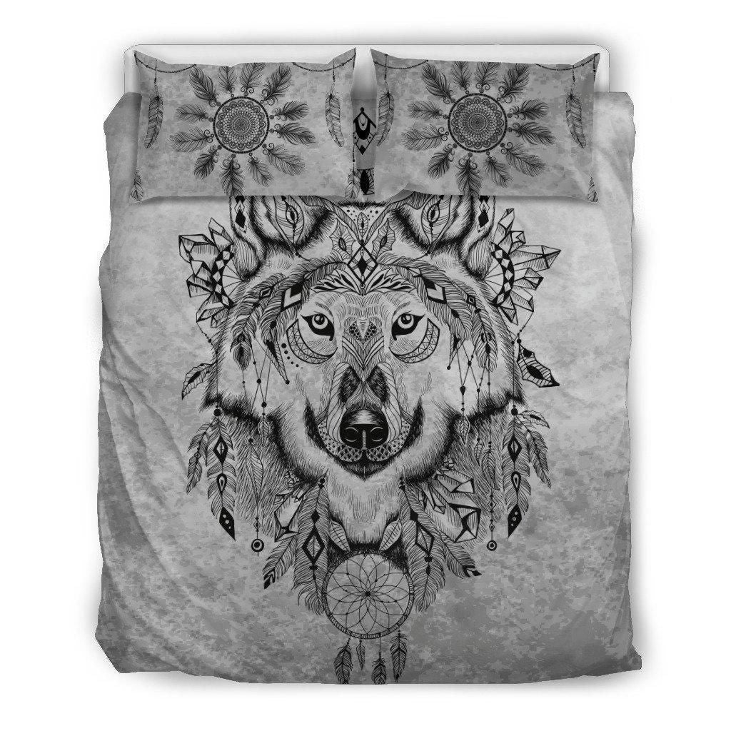 Grey Bohemian Wolf CL05120139MDB Bedding Sets