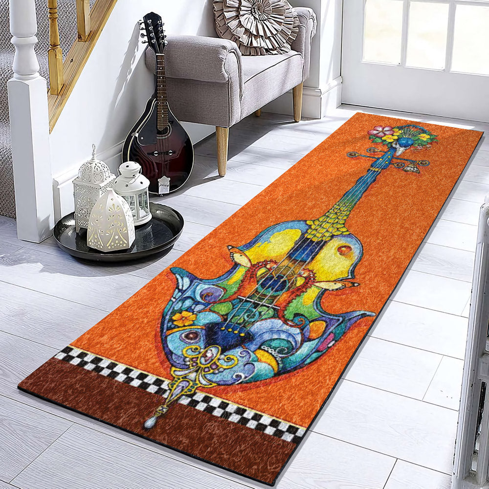 Guitar Peacock Seahorse Celtic Flower BL1010058RU Runner Rug