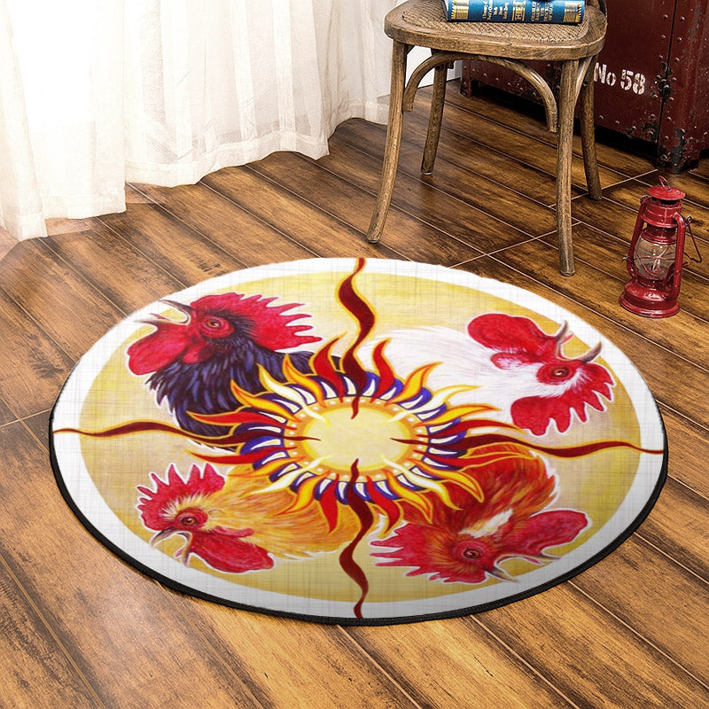 Happy Morning Rooster HM230820TM Round Area Rug