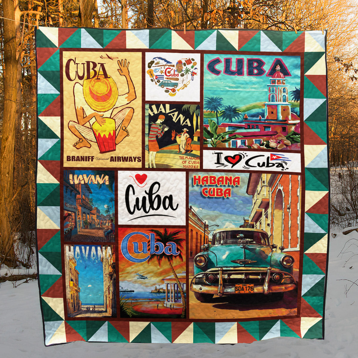 Havana Cuba Heart CLT0611129H Quilt Blanket