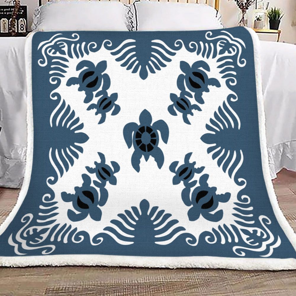 Hawaiian Turtle Fleece YH3110222F Sherpa Fleece Blanket