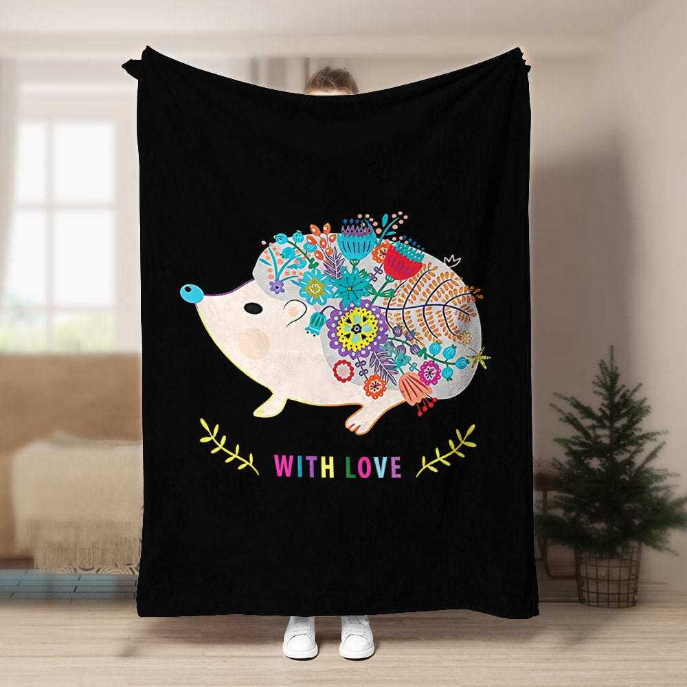 Hedgehog With Love CLA21100562F Sherpa Fleece Blanket