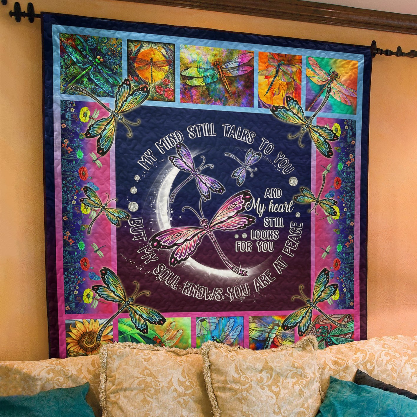 Hippie Dragonfly Quilt Blanket TL040702Y