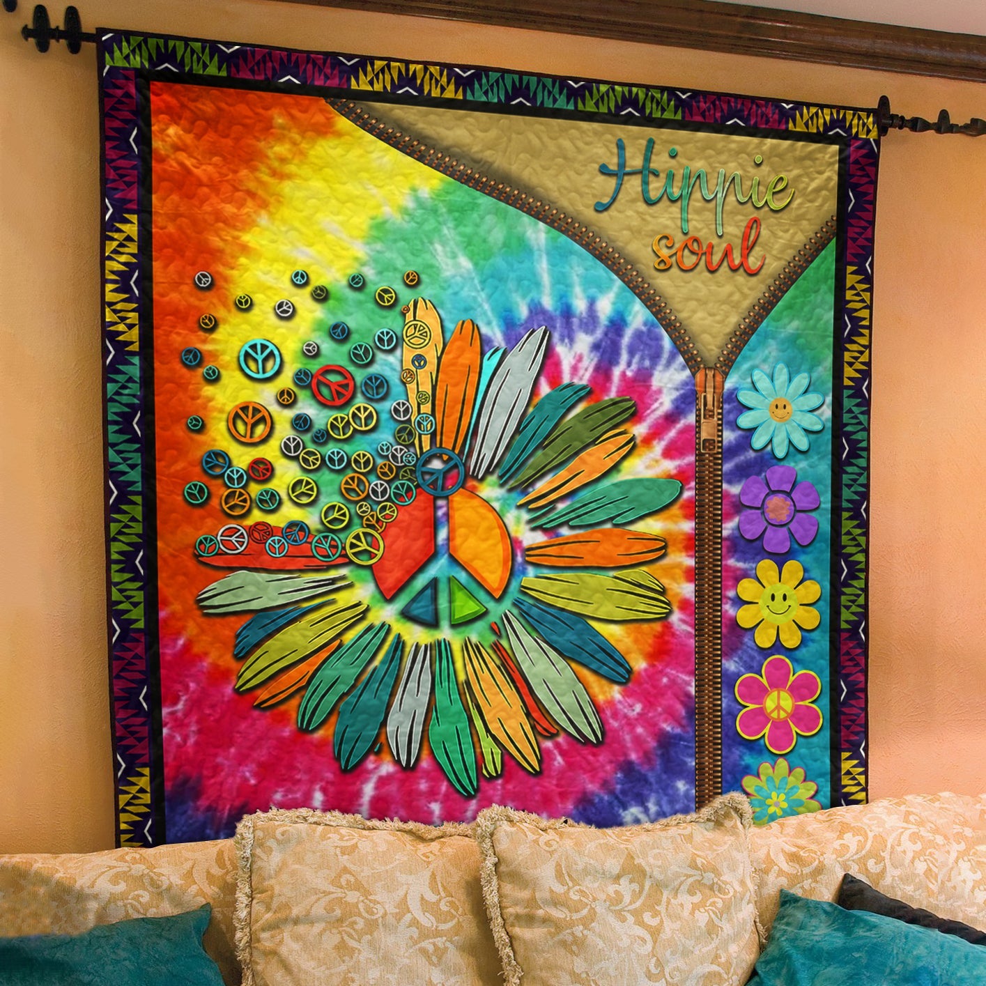 Hippie Sunflower Quilt Blanket TL090704Y