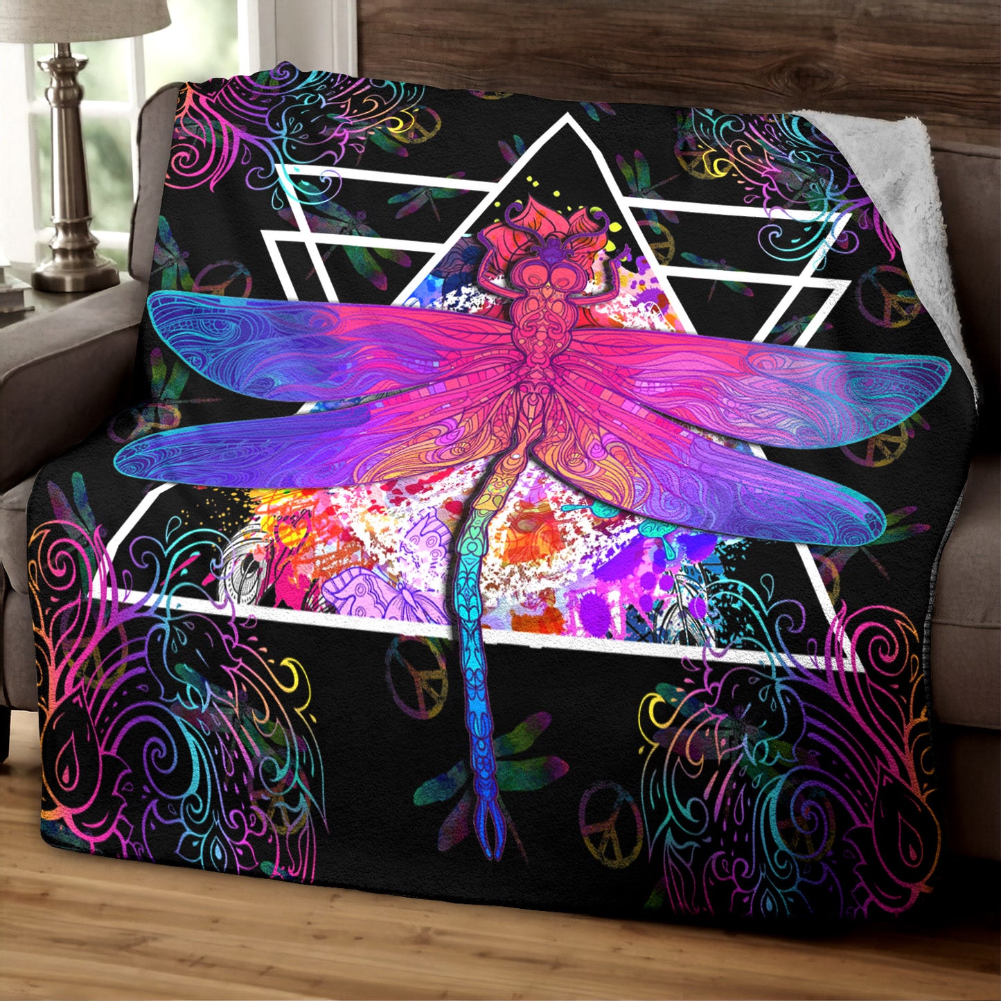 Hippie Dragonfly HM280830TT Sherpa Fleece Blanket