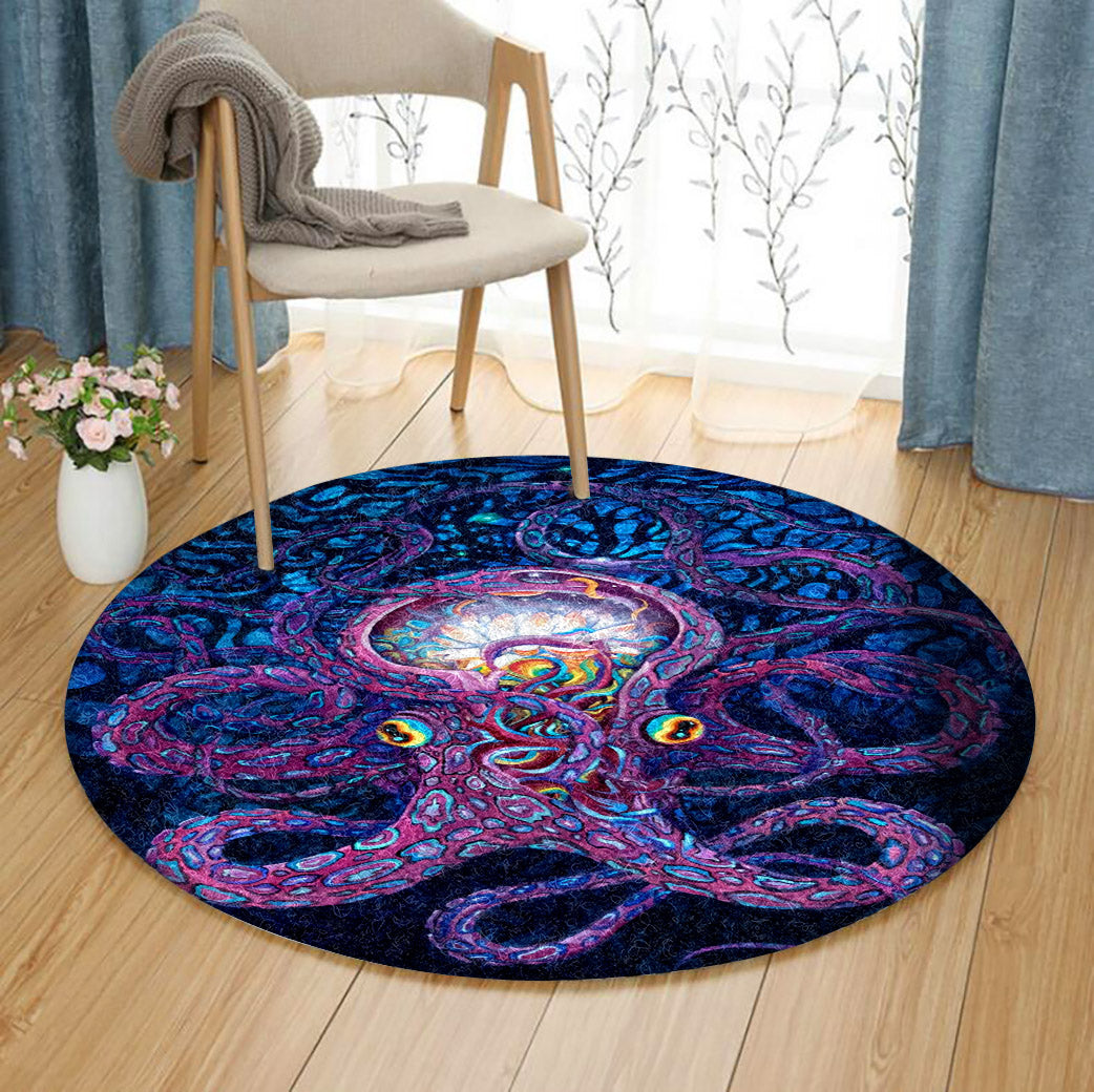Hippie Octopus BT2910082RR Round Area Rug