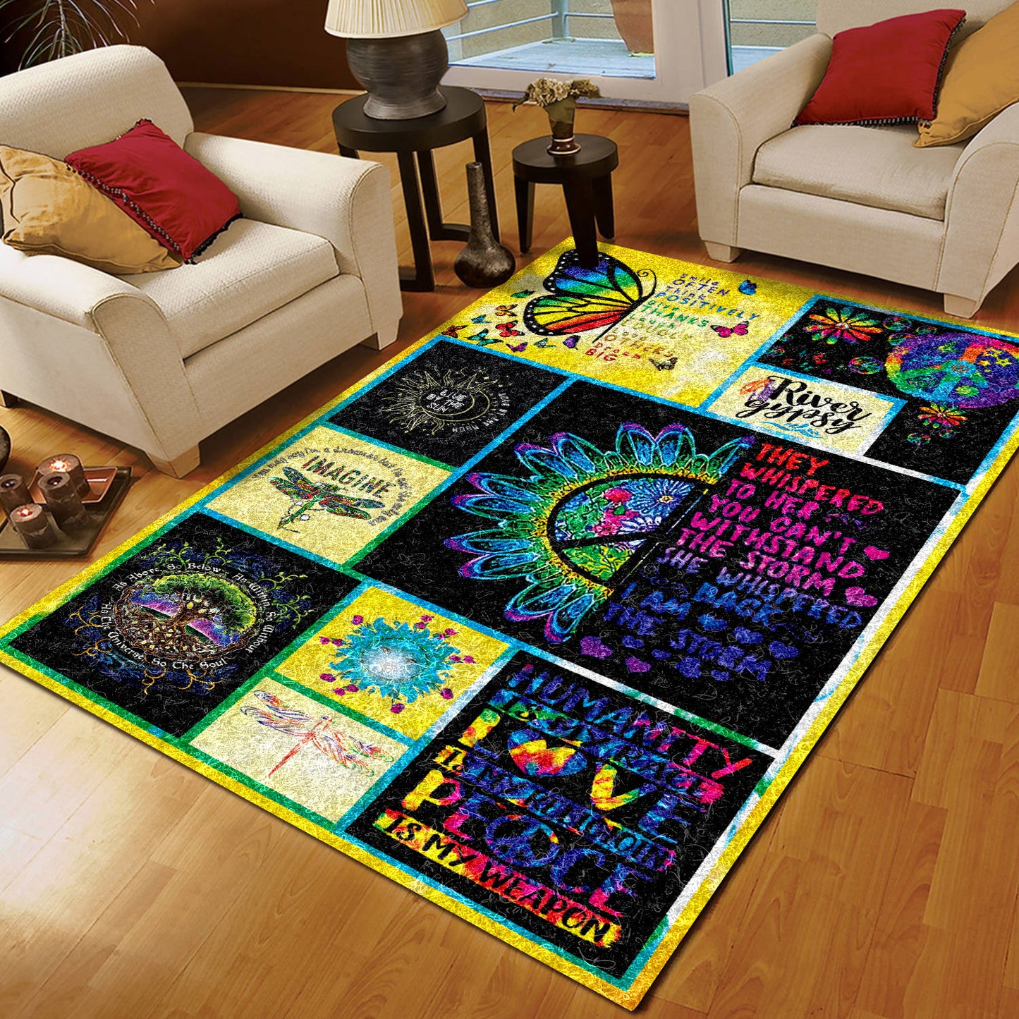 Hippie Peace CL170974MDR Rug