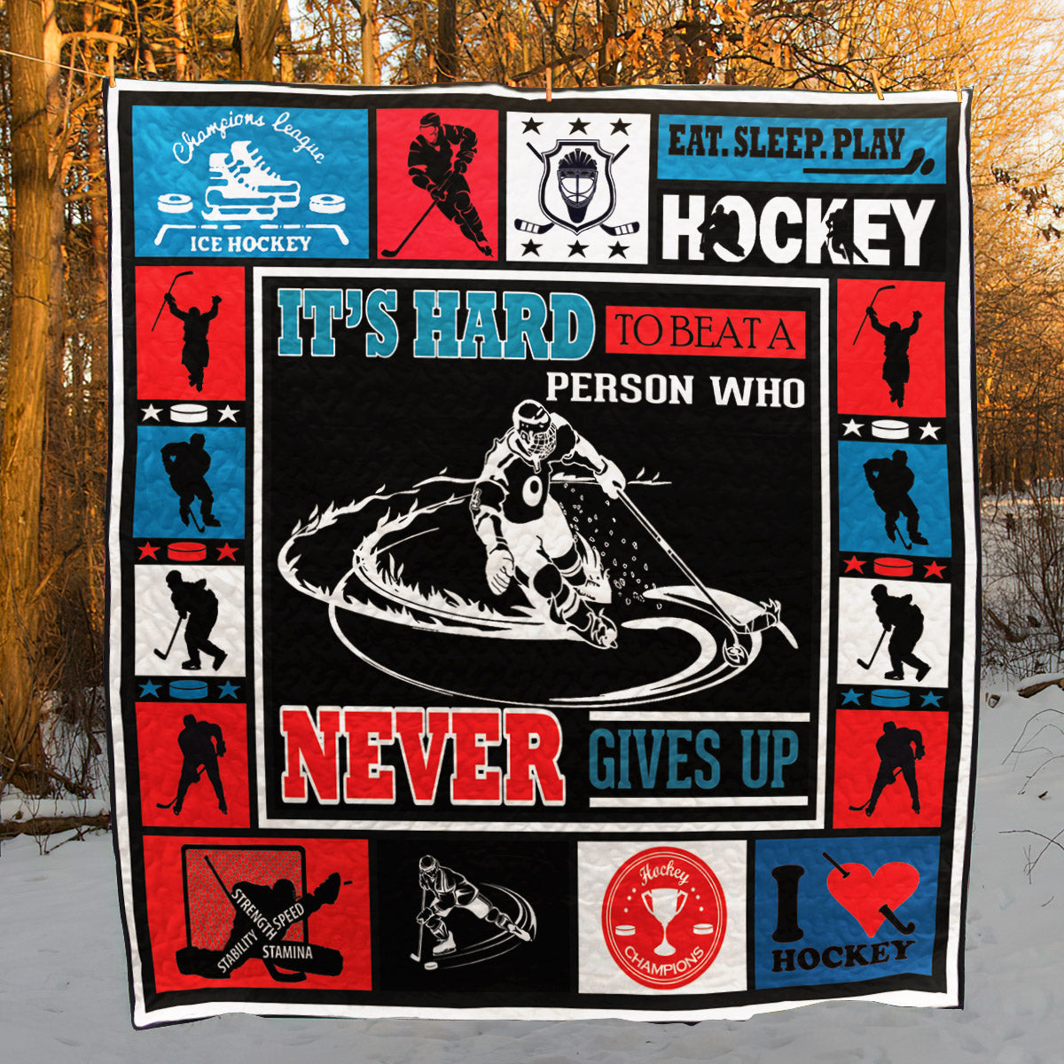 Hockey CL15100203MDQ Quilt Blanket