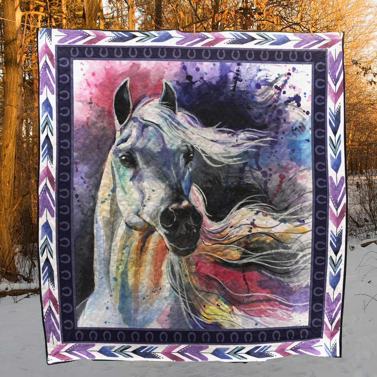 Horse CLA1610161Q Quilt Blanket