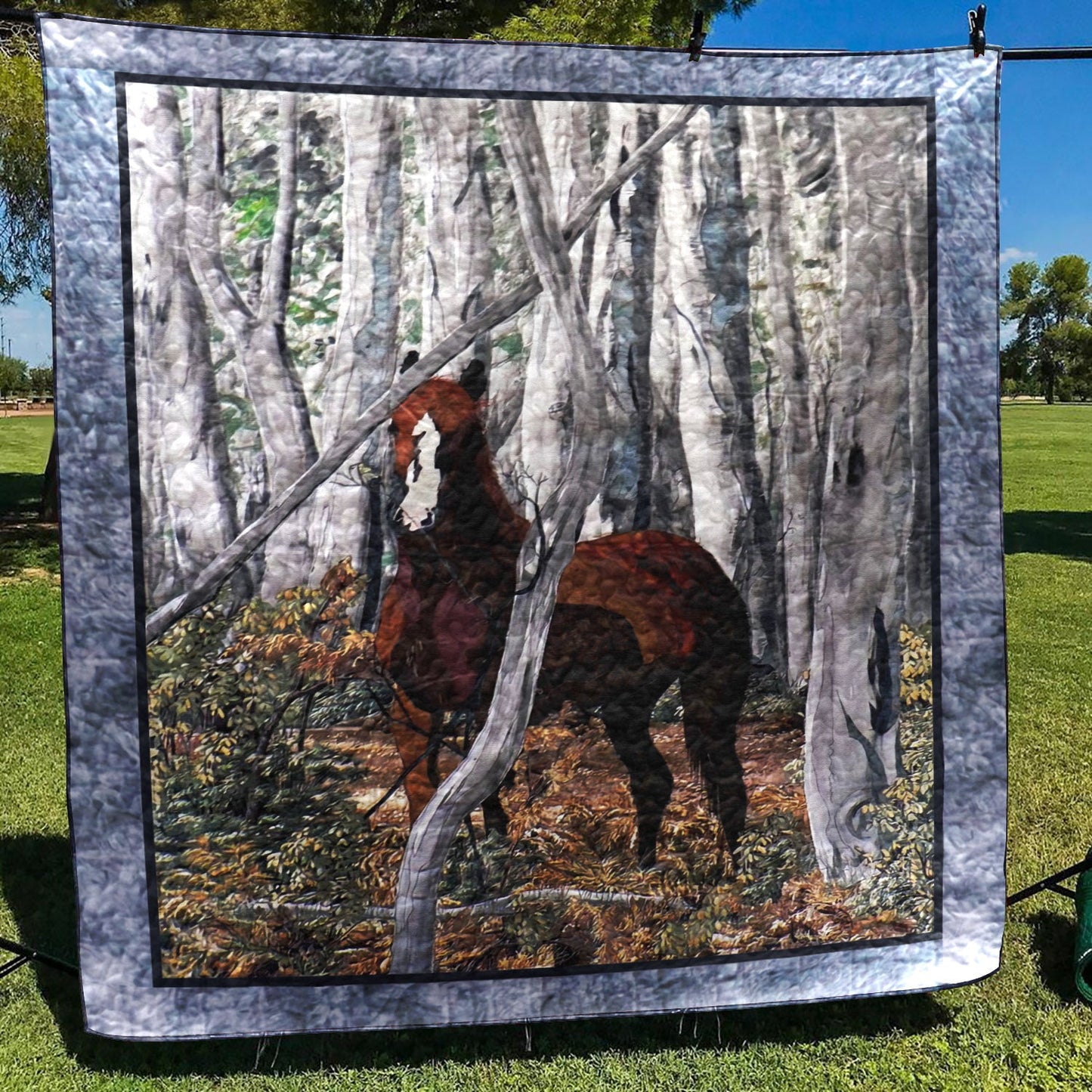 Horse Forest CLT0211136H Quilt Blanket