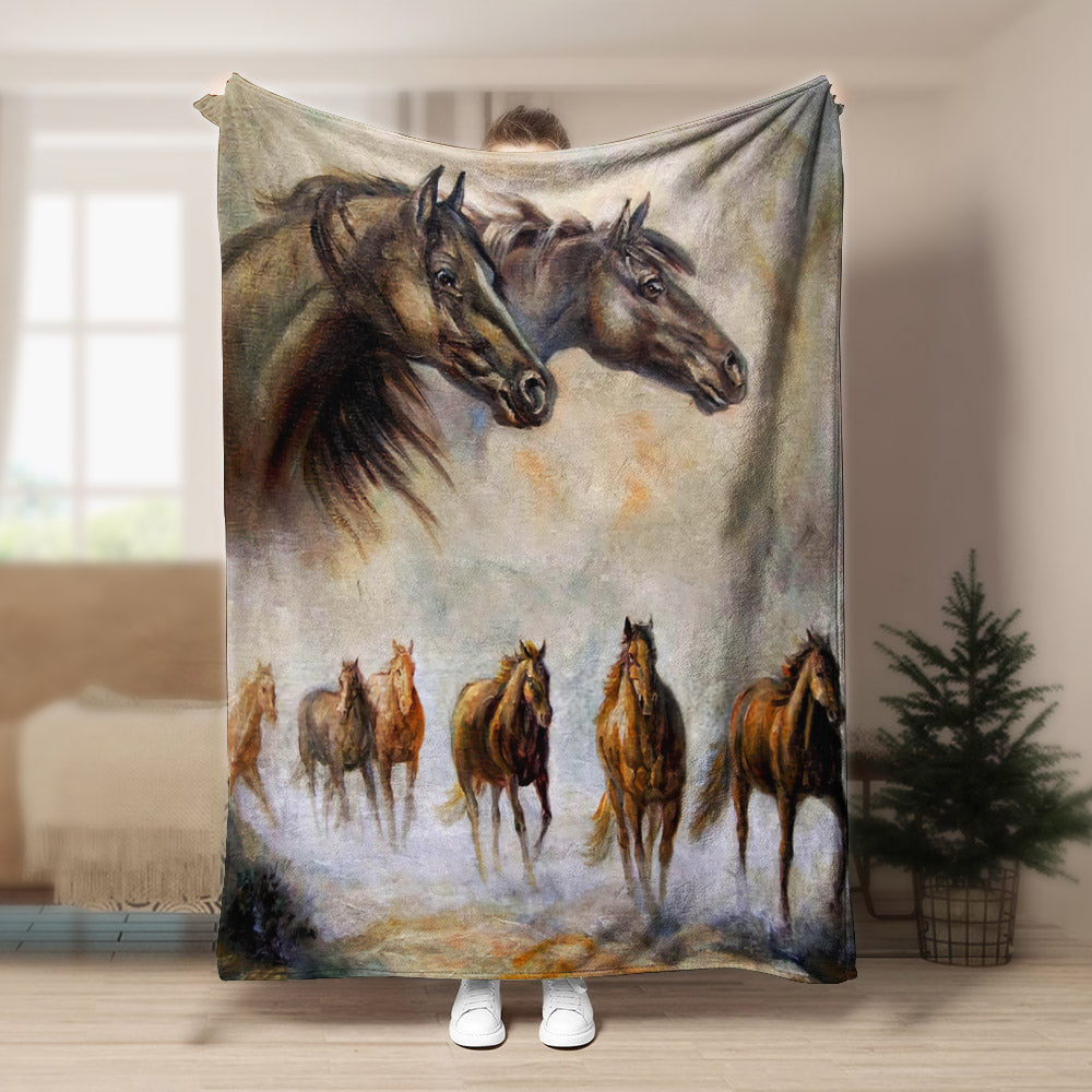 Horse BL070950F Sherpa Fleece Blanket