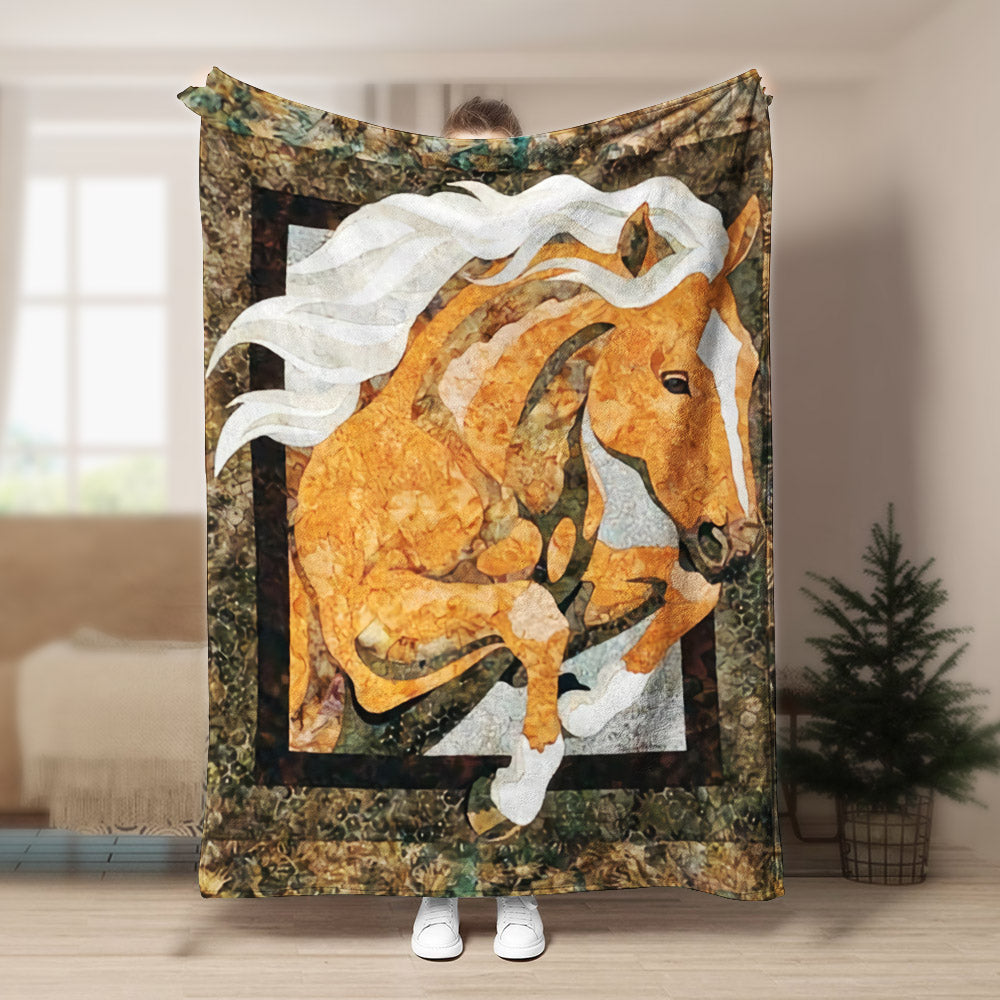 Horse BL200825F Sherpa Fleece Blanket