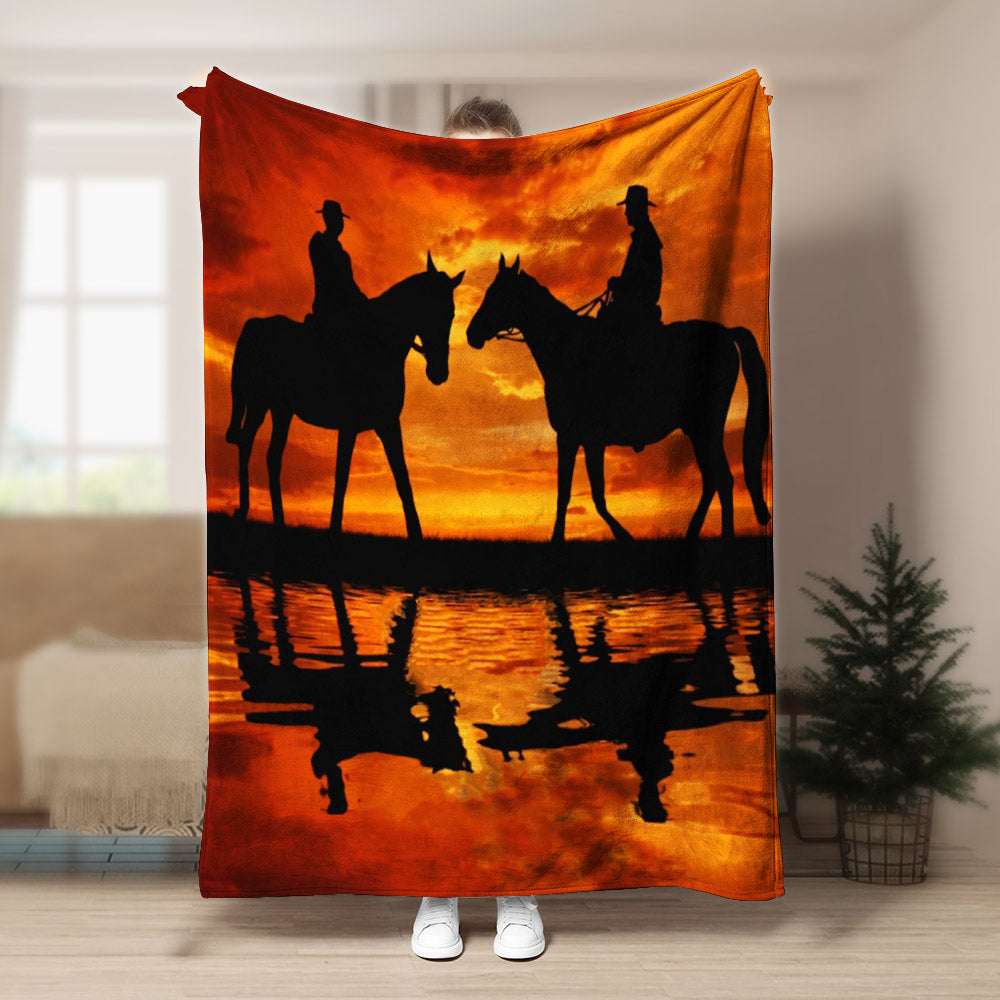 Horse CLA190846 Sherpa Fleece Blanket
