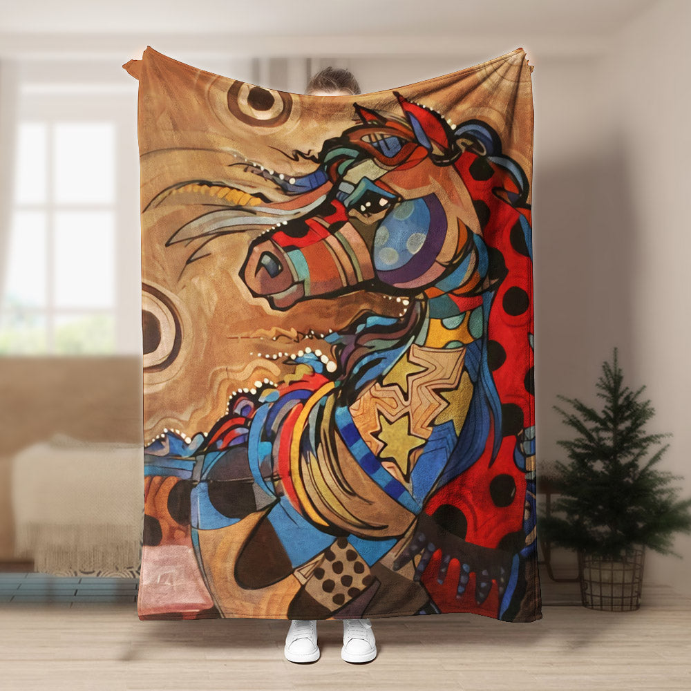 Horse DP150825F Sherpa Fleece Blanket