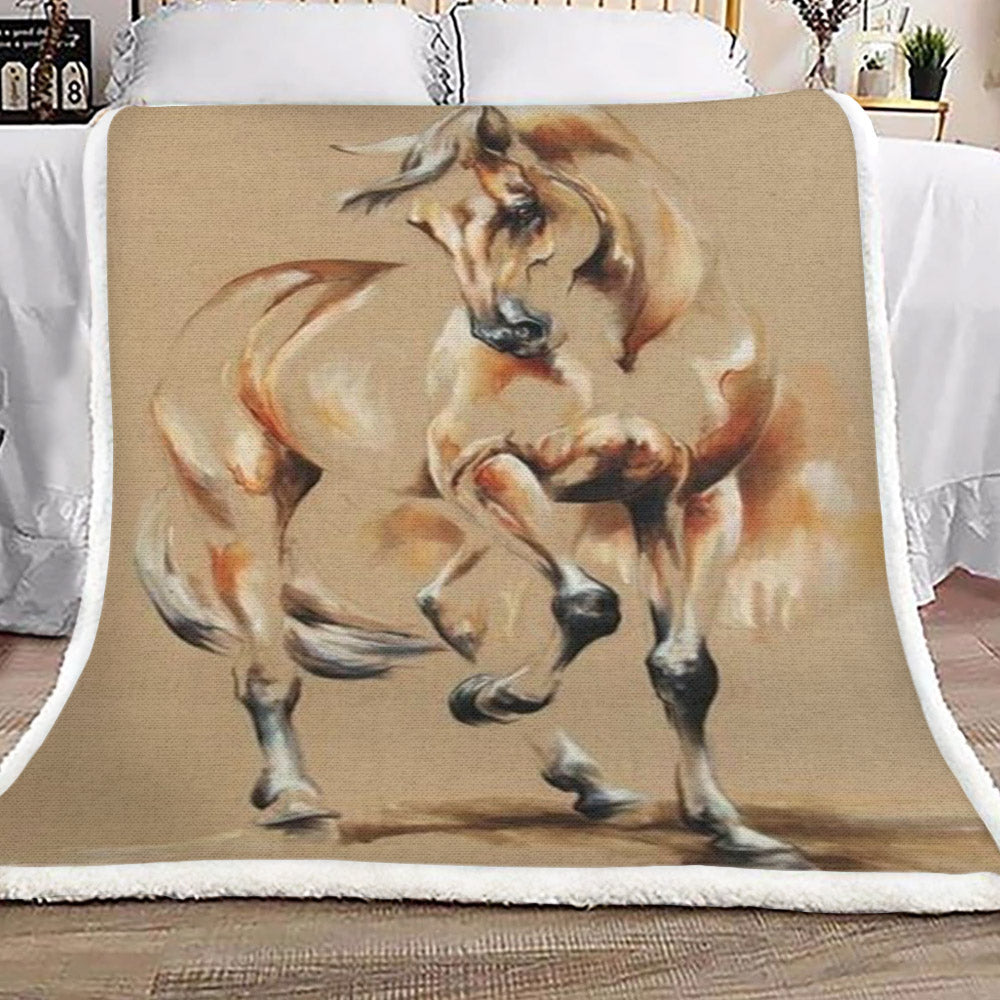 Horse HM1709124TT Sherpa Fleece Blanket
