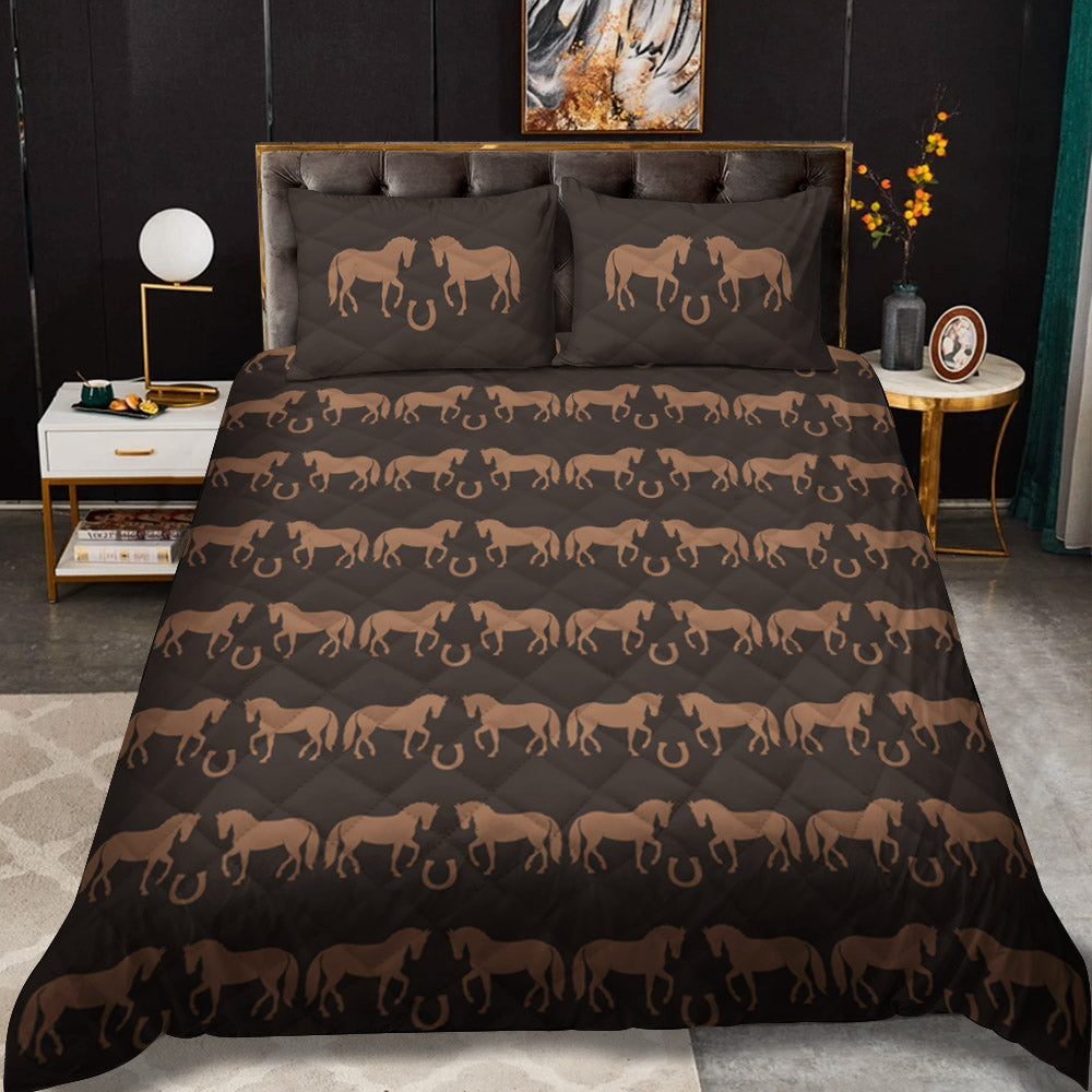 Horse Horseshoe CLM1710188B Quilt Bed Sheet Charming Favor