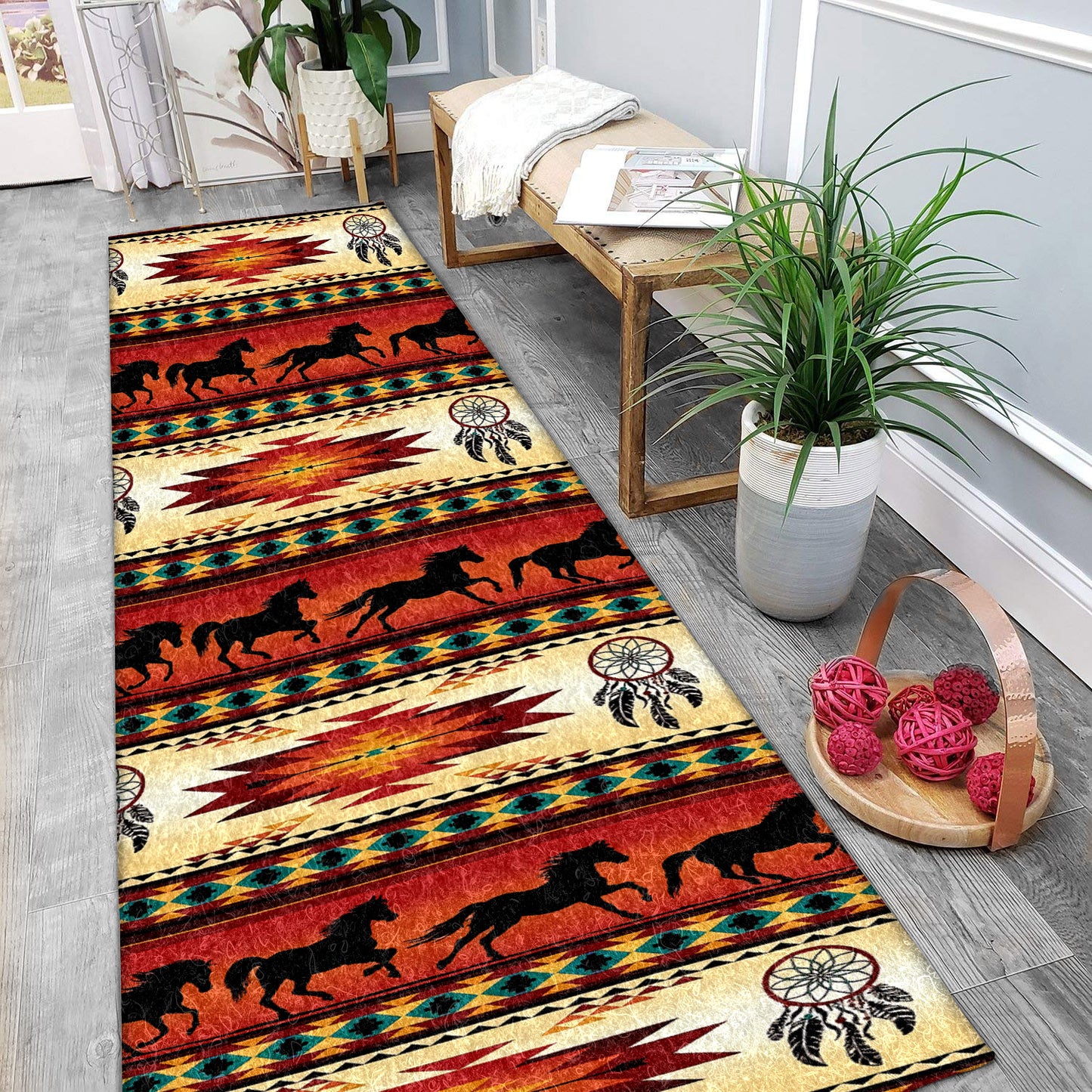 Horse Native American CG210919N Runner Rug