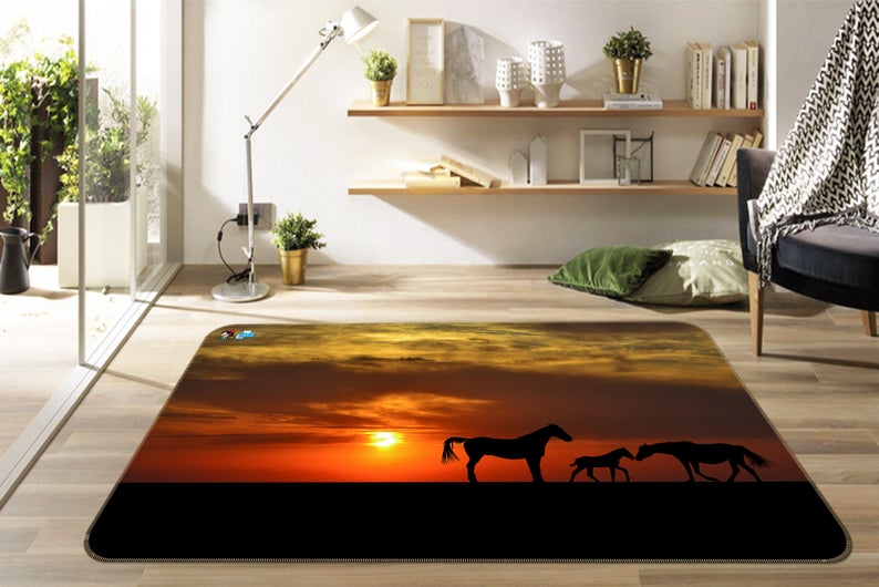 Horses With Sunset CLA0310189R Rug