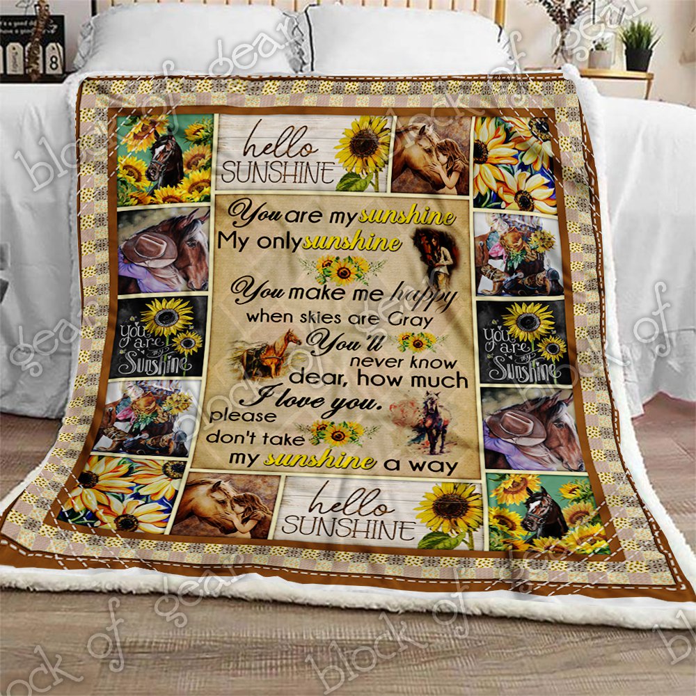 Horses You Are My Sunshine CL190996MDF Sherpa Fleece Blanket