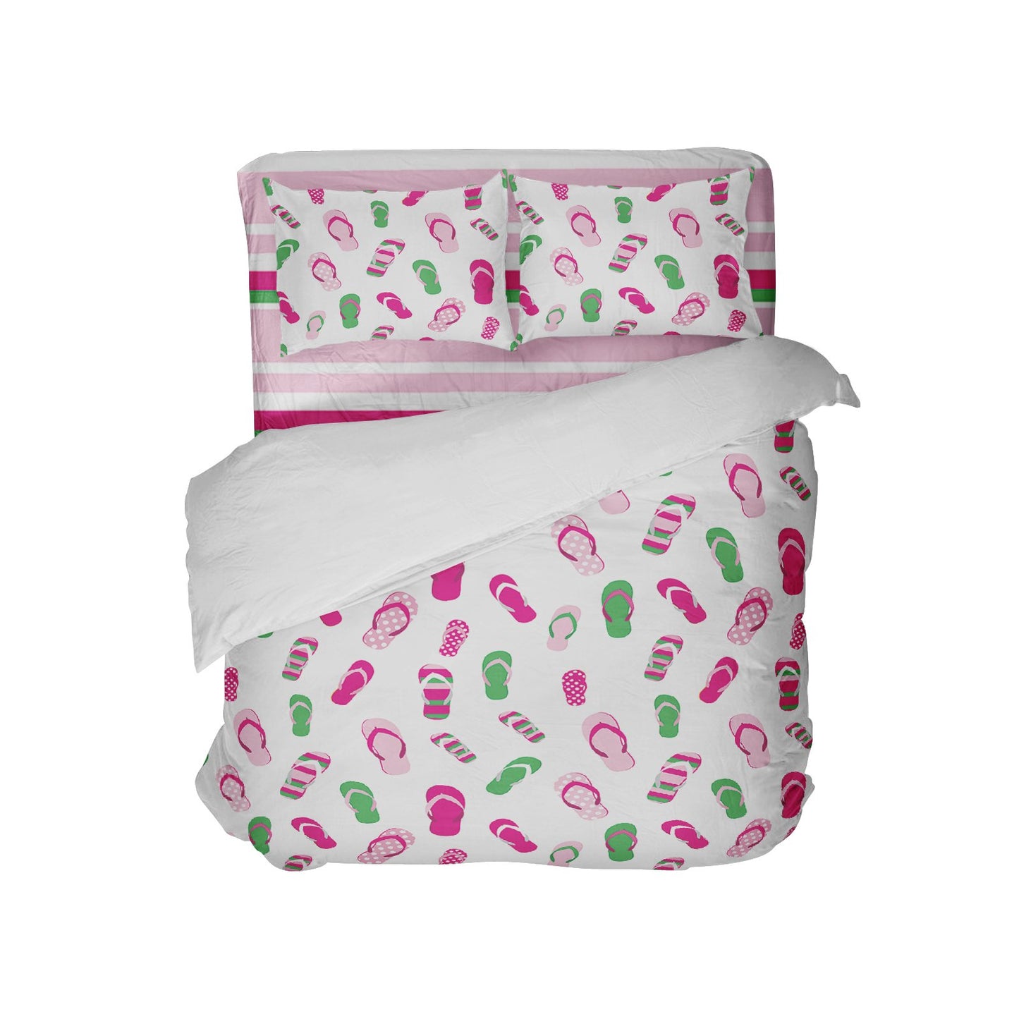 Hot Pink And Green Preppy Flip Flops CL11100122MDB Bedding Sets
