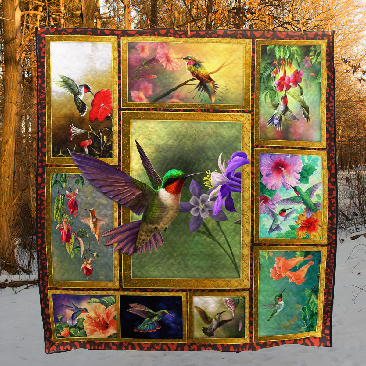 Hummingbird CLA0810295Q Quilt Blanket