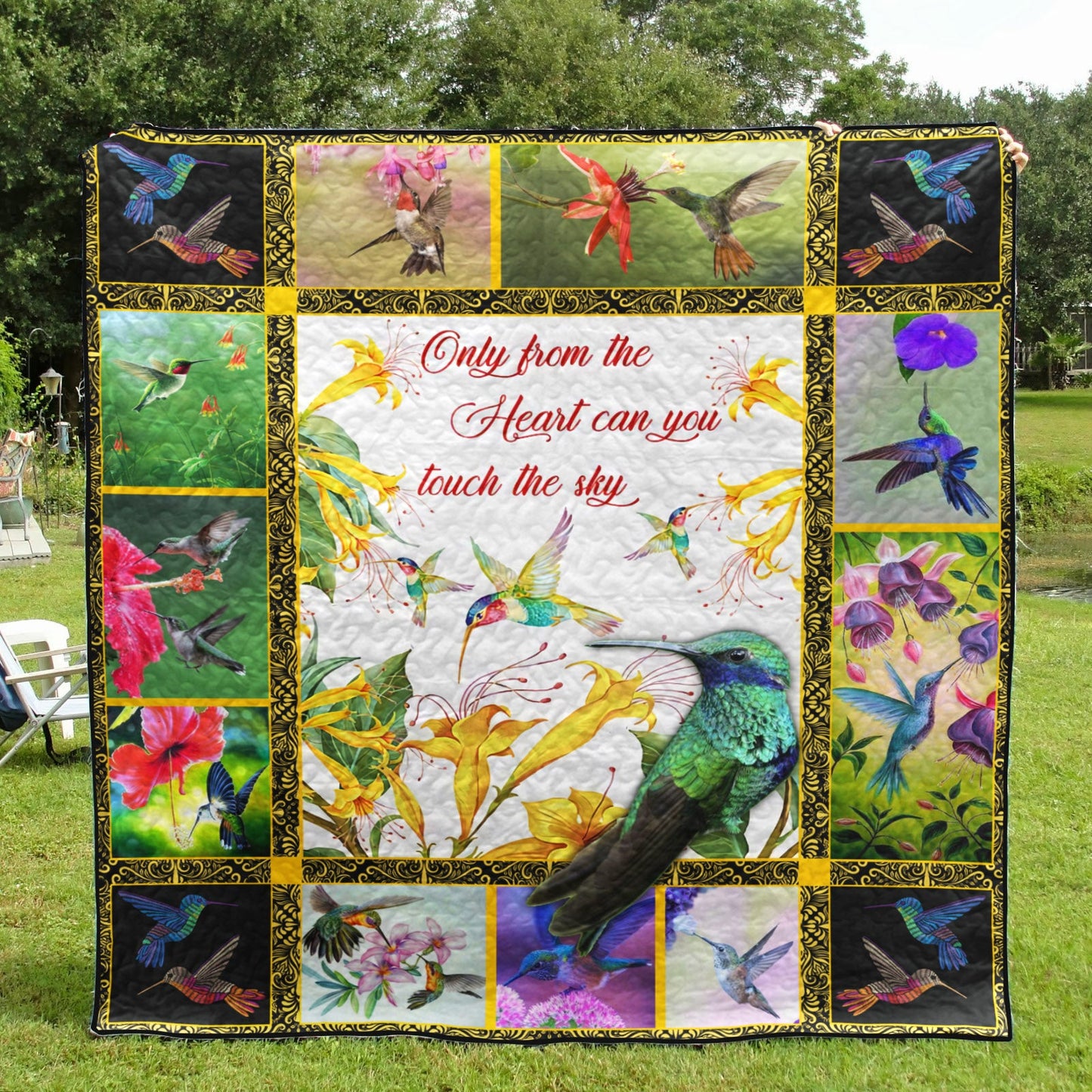 Hummingbird You Can Touch The Sky Quilt Blanket TM041103