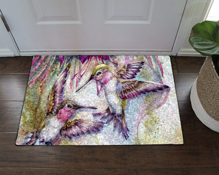 Hummingbird And Purple Fuchsia DD05100086D Non-slip Door mats