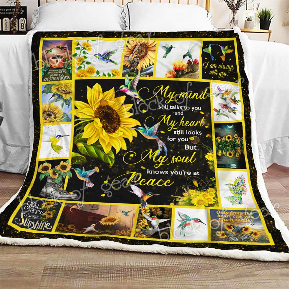 Hummingbirds And Sunflower CL280979MDF Sherpa Fleece Blanket