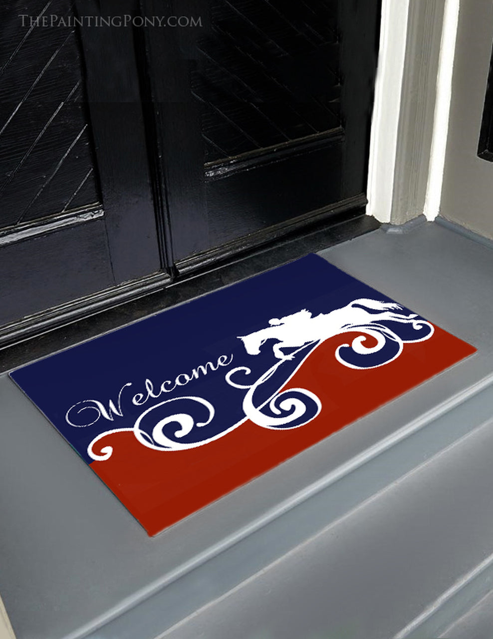 Hunter Jumper Horse Flourish Equestrian CLM0111078D Non-slip Door mats