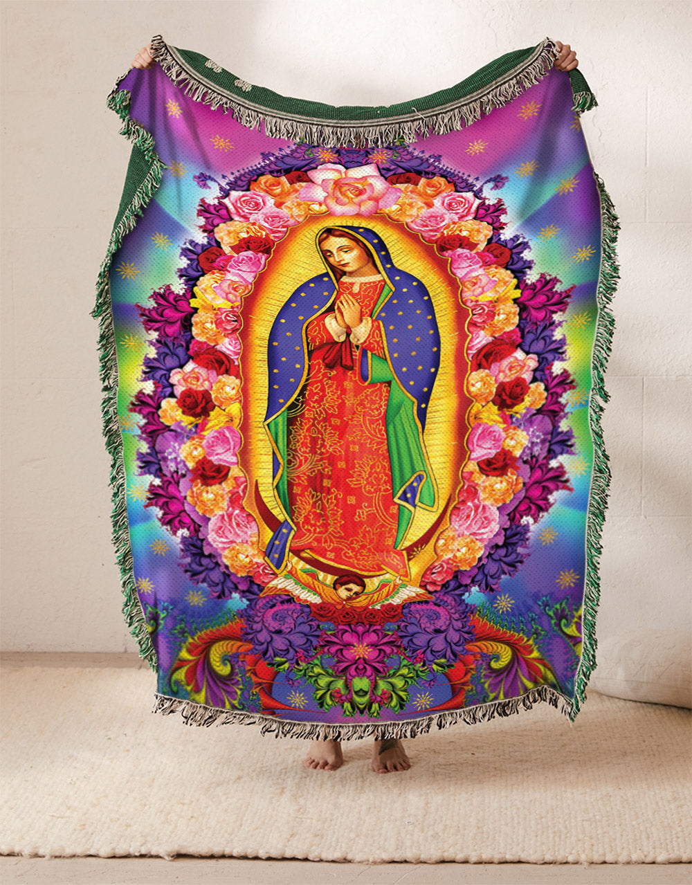 Inner Faith Rose Of Guadalupe VD2510211S Throw Blankets For Sofa