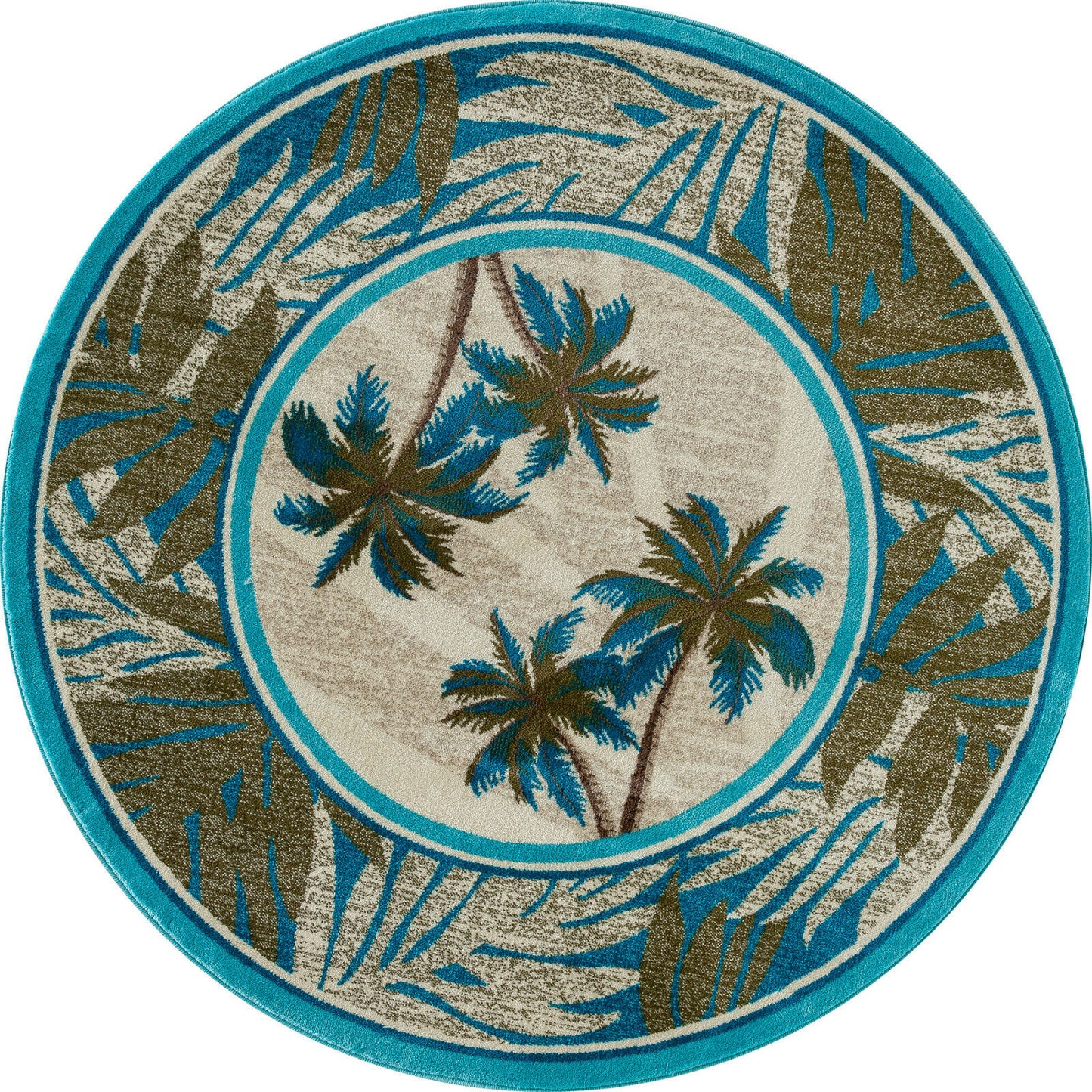 Island Beach Palm CLM051029TM Round Area Rug