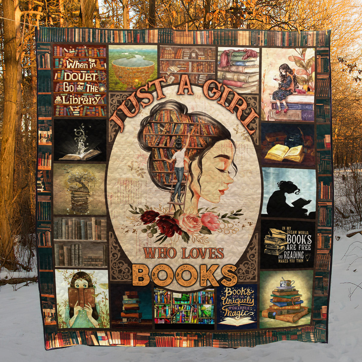 Just A Girl Who Loves Books Quilt Blanket TL170202