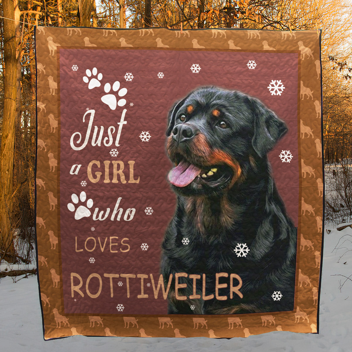 Just A Girl Who Loves Rottweiler CLA2911146Q Quilt Blanket