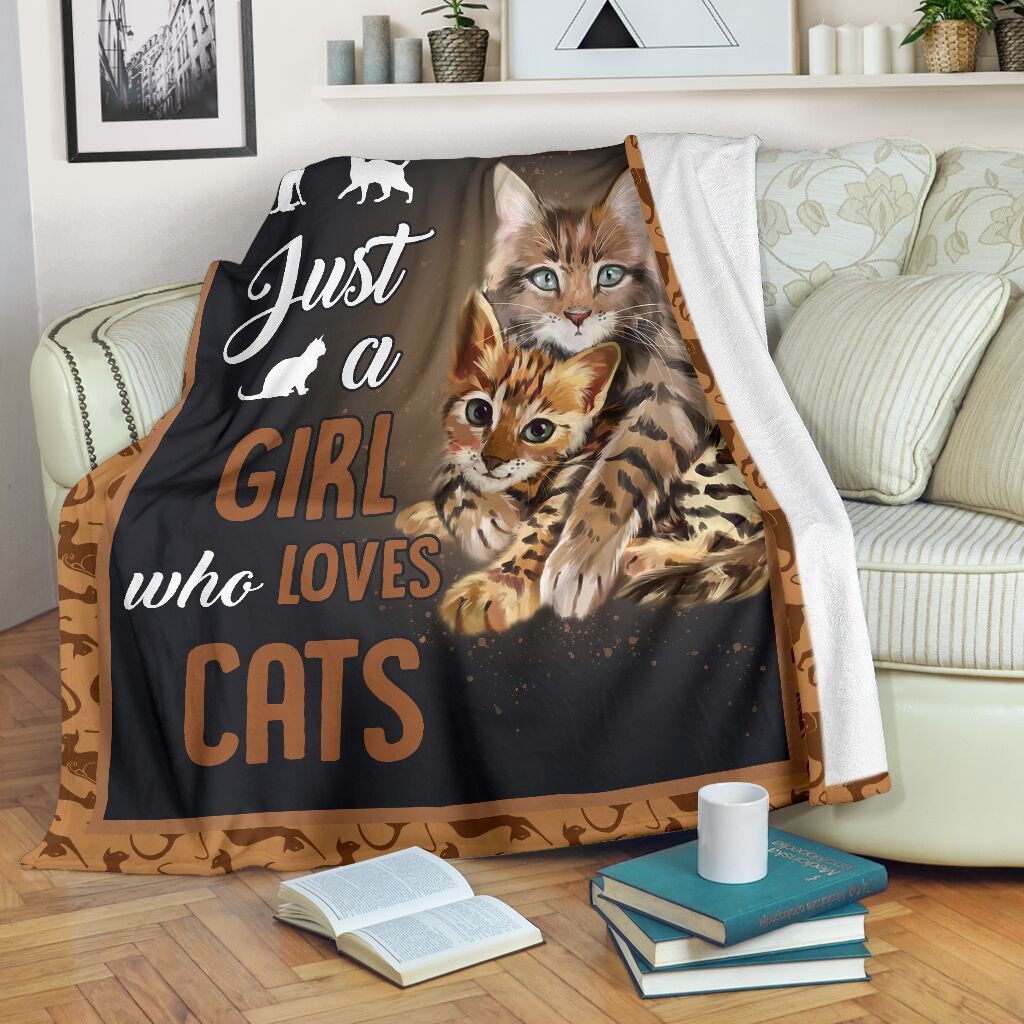 Just A Girl Who Love Cats CLM02121130S Sherpa Fleece Blanket