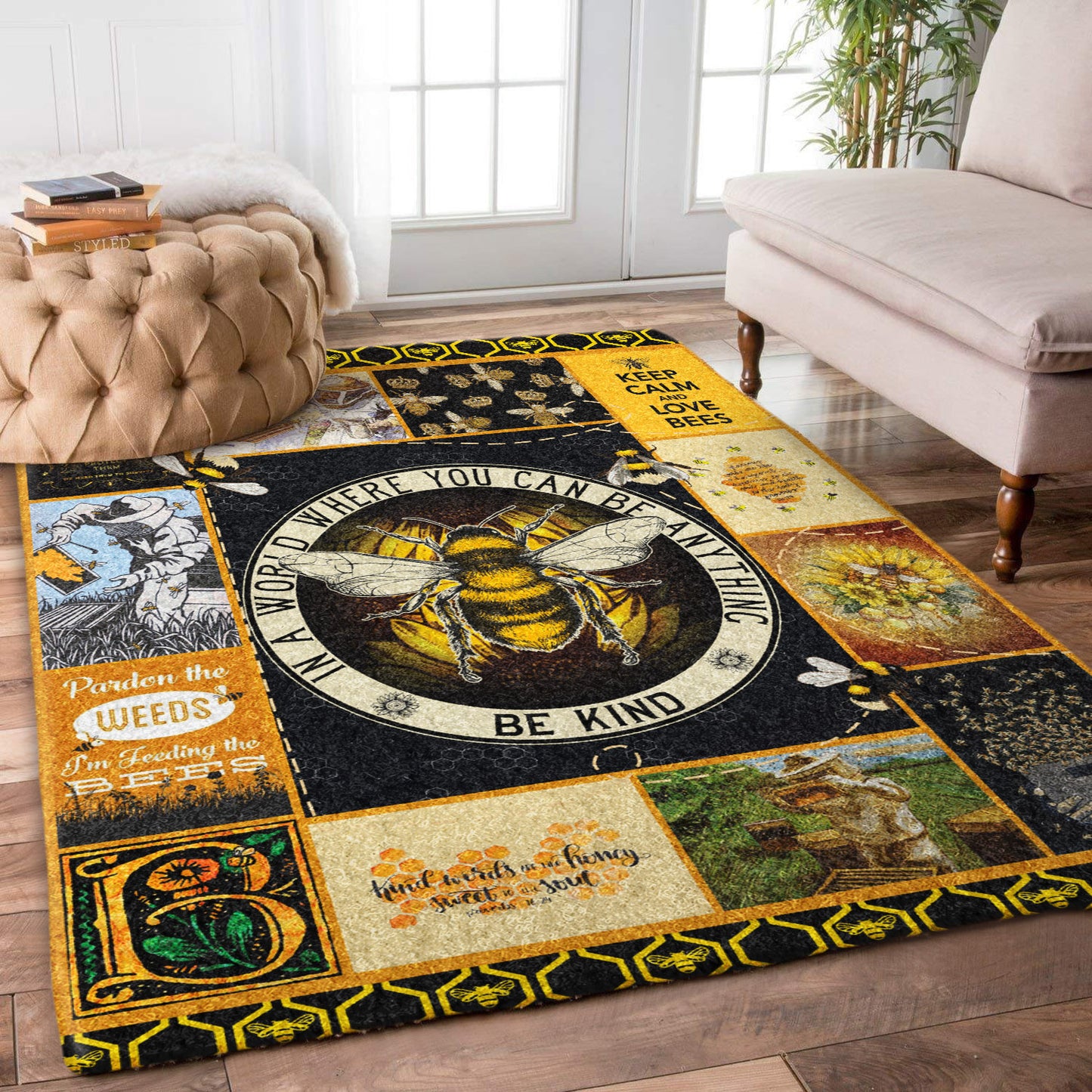 Keep Calm And Love Bees DD1710082R Rug